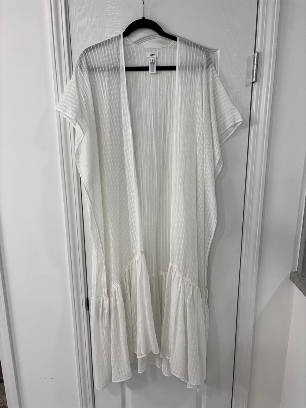 aerie White Ribbed Scoop Neck Top